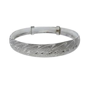 Vintage Mexico AC242 Sterling Silver 925 Diamond Cut Adjustable Bracelet 7.25"